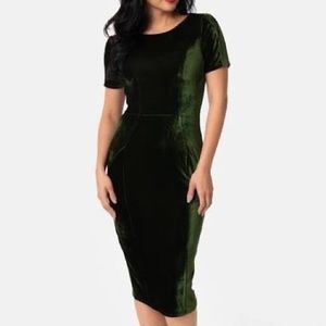 Green Velvet Dress
